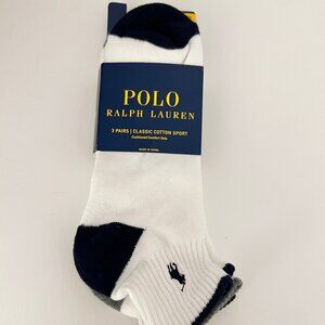 Polo Ralph Lauren Men's Classic Cotton Sport Ankle Quarter Socks, 3-Pack